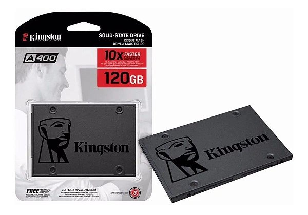 Ssd 120gb Kingston A400 Sata 3 2,5' Leitura 500mb/s