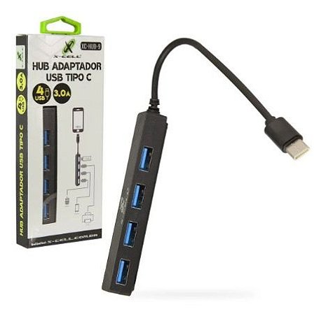 Hub Usb Tipo C Com 4 Usb 3.0 X-cell