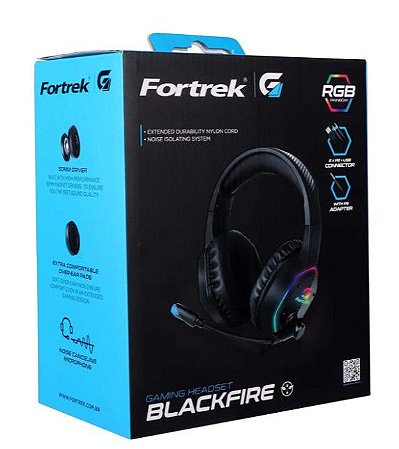 Headset Gamer Rgb Blackfire Preto - Fortrek