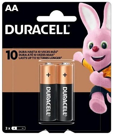 Pilha Alcalina Aa Mn2400b2 1 Cartela Com 2 Pilhas Duracell