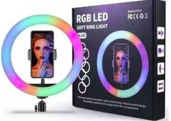 Rgb Ring Light Led Iluminador 10 Poleg + Tripé Profissional