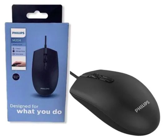 Mouse Com Fio Usb Philips M204