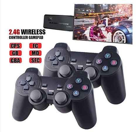 Vídeo Game Stick 4K 10 mil jogos 2 Controles Sem Fio U / COLORS + FRETE  GRÁTIS + 349,99