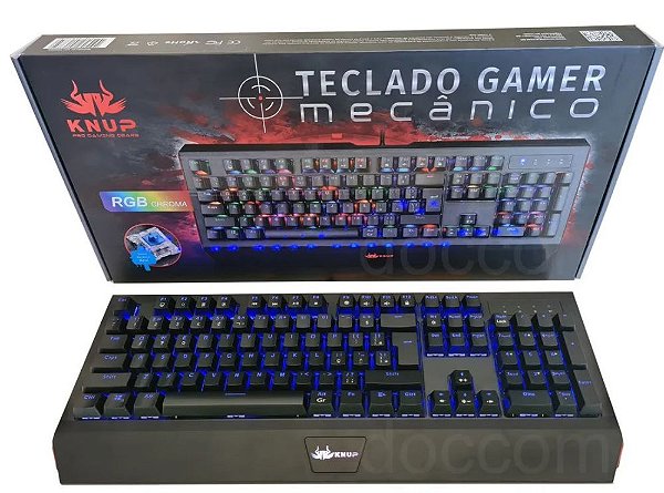 Teclado Mecânico Gamer knup TM010 Português Led Rainbow Efeitos