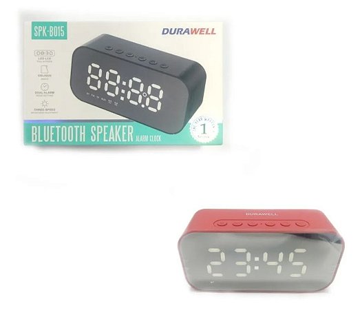 Rádio Relógio Digital Caixa de Som Bluetooth RecarregávelSPK-B015