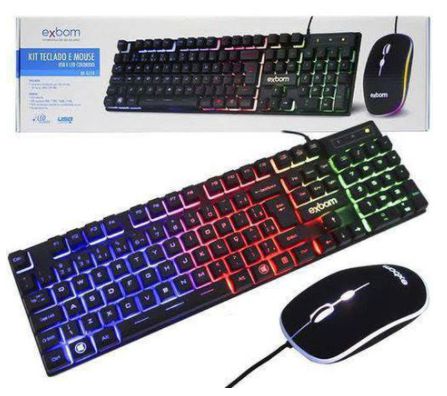 Kit Gamer teclado com mouse Exbom G550