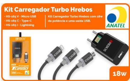 Carregador HREBOS Turbo Power 30 Qualcomm 4.0 V8 HS165C