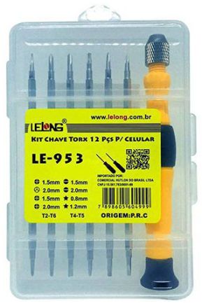 Kit Jogo 12 Chaves Torx Precisão Manutenção Celular da marca Lelong LE-953