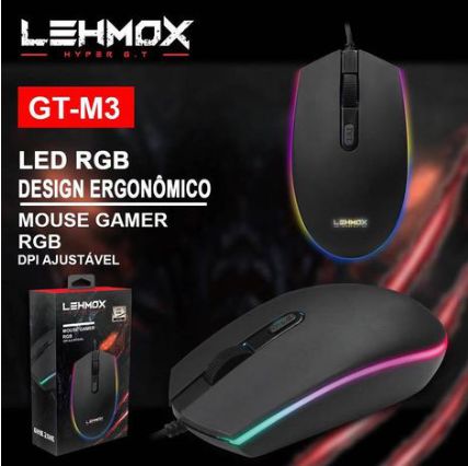 Mouse Gamer Com LED RGB LEHMOX GT-M3