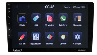 Central Multimídia Play Mp5 Bluetooth Knup Leboss 6 Leds Top