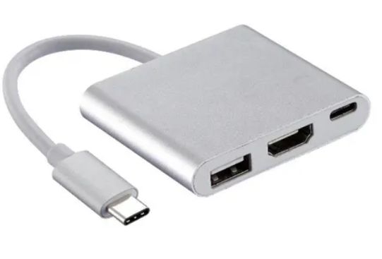 Adaptador Usb 3.1-c Multiporta Com Usb Hdmi E Usb-c Mackbook