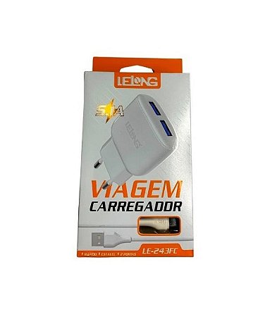 Carregador lelong 2usb 5.1A Tipo c