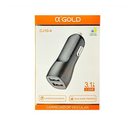 Carregador Veicular para Celular 2 USB 3.1a Gold CJ10-4