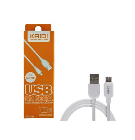 Cabo Kaidi Carregador USB 1Metro para Micro- V8 KD-307M