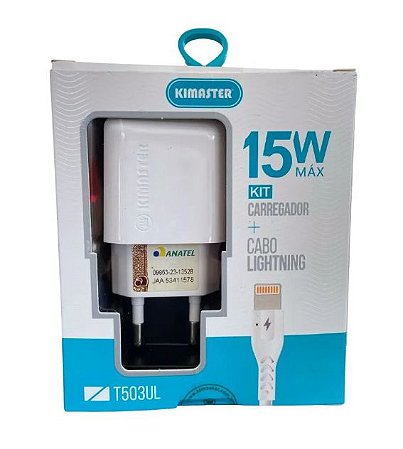 Kit Carregador Kimaster + Cabo Lightning 15w T503UL