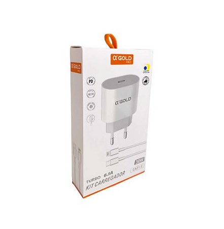 Carregador Completo turbo 30W 6,1A Tipo C para Lightning A´Gold PRO CA31-2