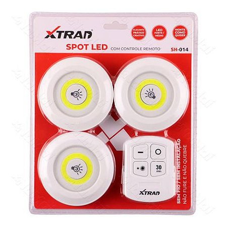 Spot LED c. Controle Remoto Sem Fio 3W 4,5V - (Xtrad SH-014)