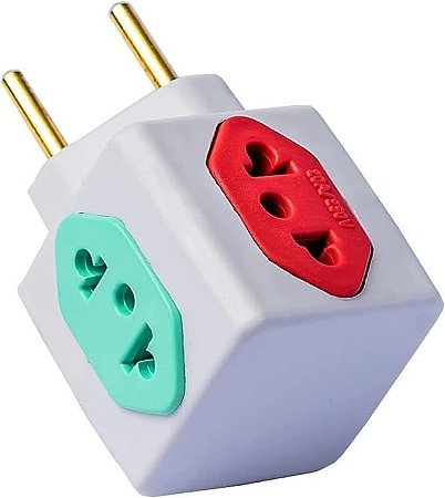 Adaptador Benjamin Cubo de Tomada com 3 Entradas 10A e 1 Entrada 20A Plug Padrão 3 Pinos