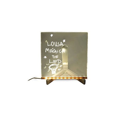 Luminária 3d Acrílico Lousa Mágica Led + 7 Canetas Coloridas
