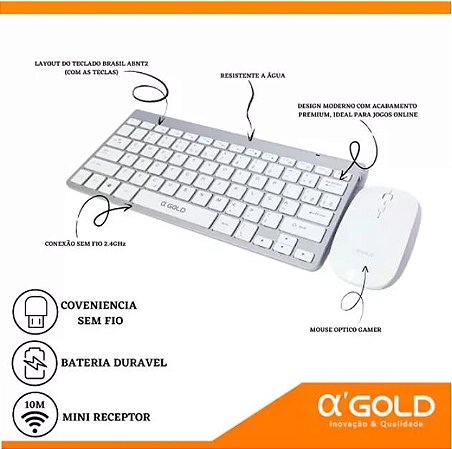 Kit Teclado e Mouse sem fio TCD-02