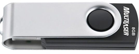 Pen Drive Multilaser Twist 8Gb Usb Leitura 10Mbs Gravação 3Mbs Preto - PD587