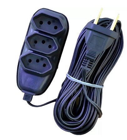 Extensão Elétrica 3 Metros Bivolt Preto Oferta EletroDrap