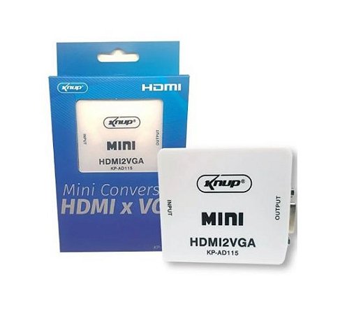 Mini Conversor HDMI x VGA Knup KP-AD115