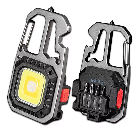 Luz de Chaveiro Mosquetão Recarregável USB - LT-8559