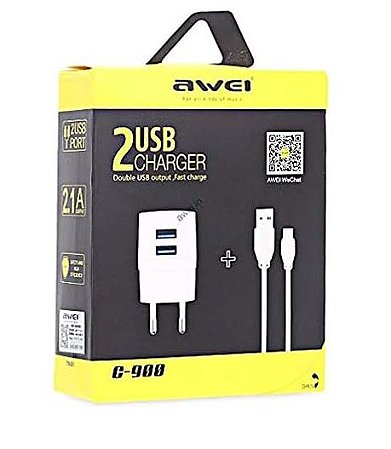 Carregador de celular awei c-900 2.1A V8/micro usb