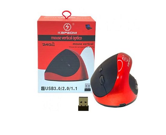 Mouse Vertical Ergonomico Sem Fio Kapbom Ka-625