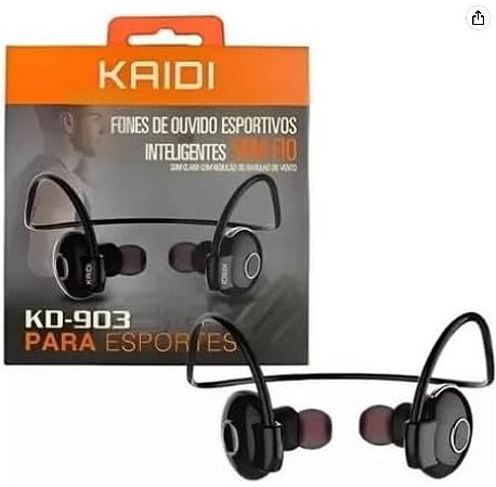 Fone De Ouvido Bluetooth Sem Fio Kaidi Kd903 Original - Ideal P/Esportes - Corrida, Academia, Bike, resistente ao suor