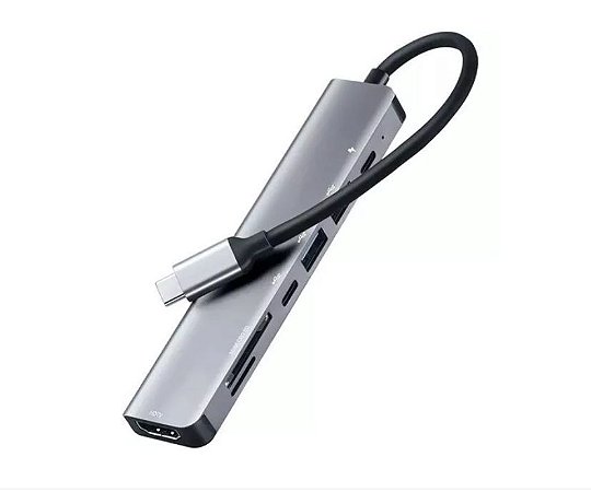 Adaptador Usb Tipo C Hdmi 4k 60hz Hub Macbook Pro 7 Em 1