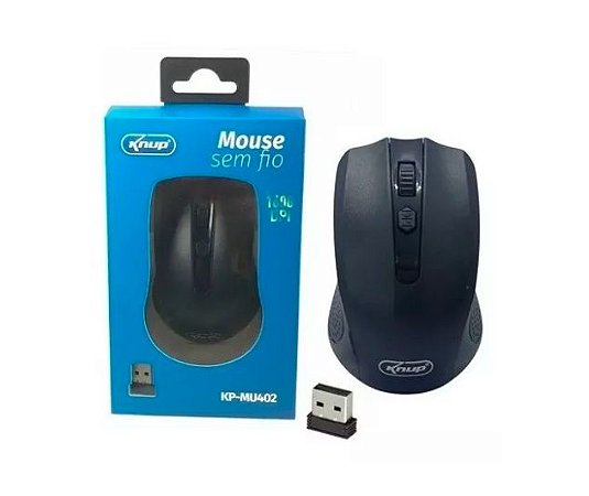 Mouse sem Fio Óptico USB 1600DPI KP-MU402 Knup