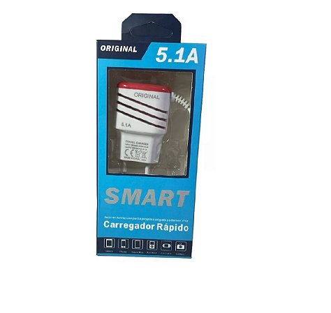 Carregador Rápido Tipo-c 5.1a 2-usb Smart 1.20m