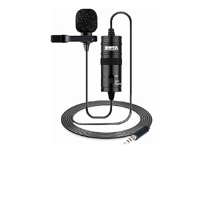 Microfone Lapela Boya BY-M1 condensador omnidirecional preto