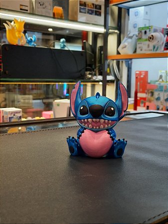Stitch Segurando Coração 3D 10 cm