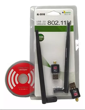 Antena USB 2.0 Wireless - 802.11N - AL-C818