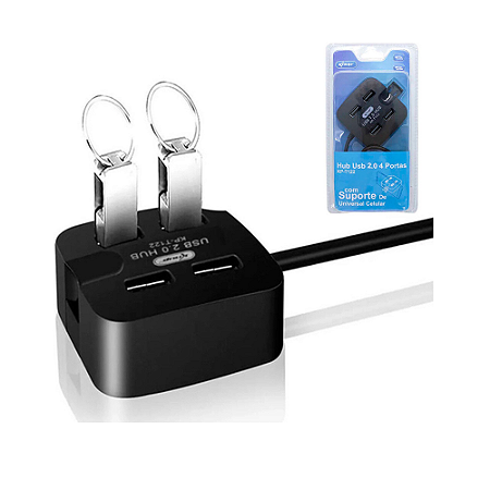 KP-T122 Hub 4 USB 2.0 com suporte de celular Knup