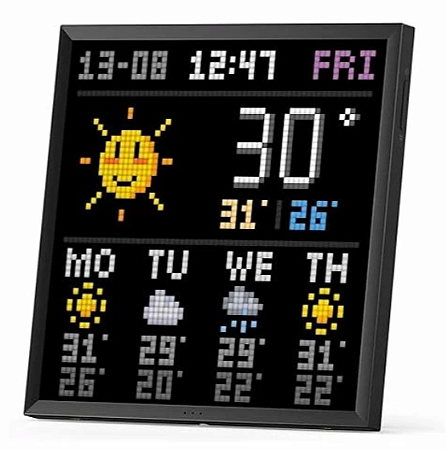 Divoom Pixoo-64 - Quadro Digital de Nuvem Pixel com Controle de Aplicativo, Display de Painel LED