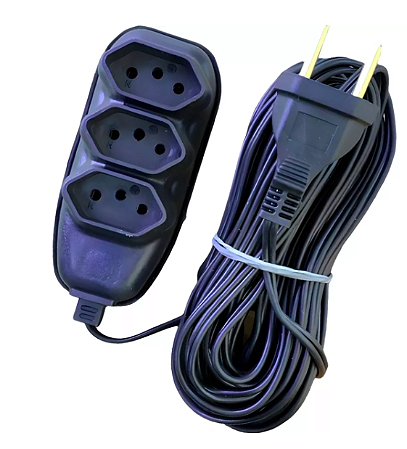 Extensão Elétrica 2 Metros Bivolt Preto Oferta EletroDrap