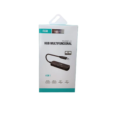 HUB MULTIFUNCIONAL 4 EM 1 TIPO-C - FAM - FCA-U104