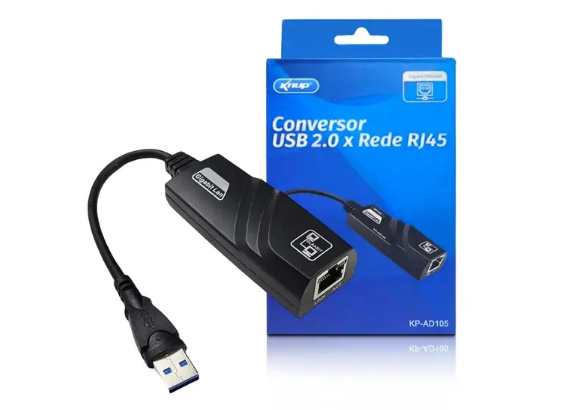 Cabo Adaptador Entrada Rede RJ45 X Saida USB 2.0 KP-AD105 Knup