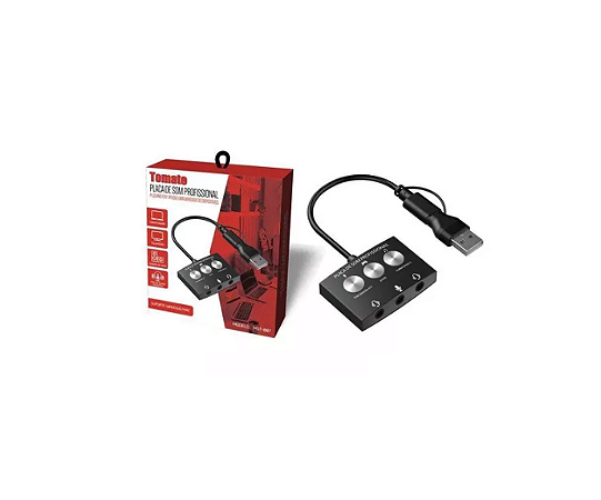 Placa de Som Profissional USB/Tipo C + Conversor de Voz Tomate MST-007