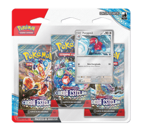 Blister Triplo Pokémon TCG  Escarlate E Violeta 7 Coroa Estelar