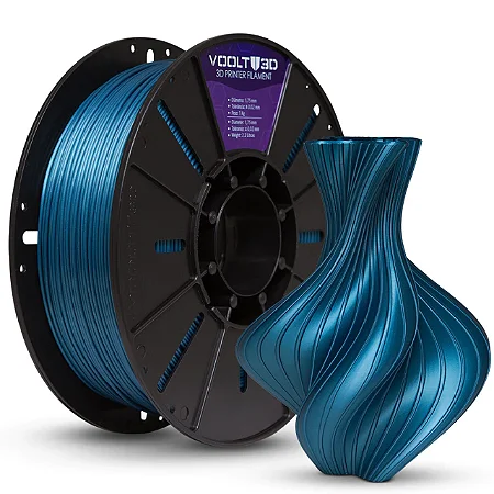 Filamento PLA Azul Titânio V-Silk High Speed Premium - 1Kg