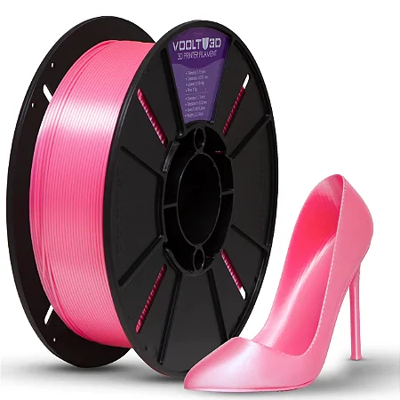 Filamento PLA Rosa Chiclete V-Silk High Speed Premium - 1Kg