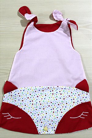 vestido dupla face infantil