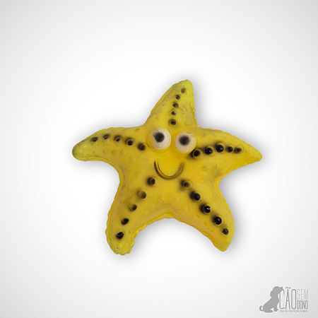 Brinquedo Mordedor Estrela com Apito Amarelo