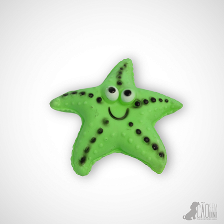 Brinquedo Mordedor Estrela com Apito Verde