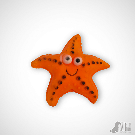 Brinquedo Mordedor Estrela com Apito Laranja